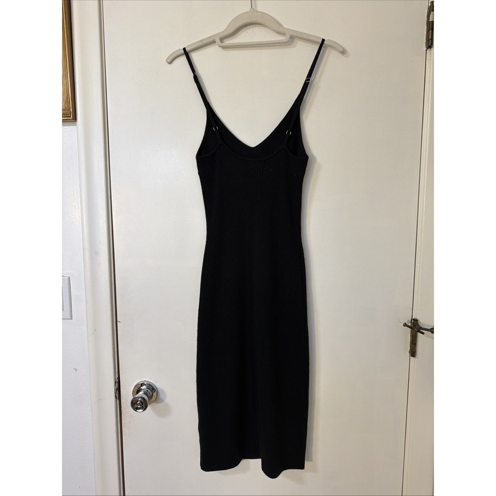 Abercrombie and Fitch Seamless Rib Knit Midi Dress Knee Length Black Sz XS - Picture 2 of 6